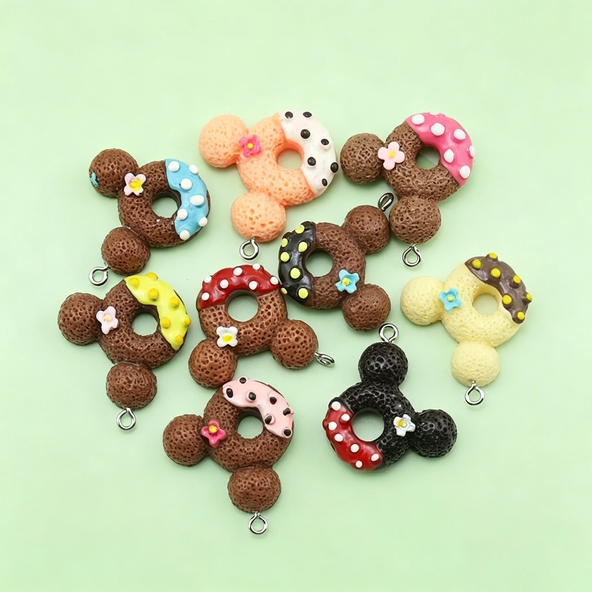 Resin Crafts Diy - 10Pcs Bulk Kawaii Donut Resin Charms