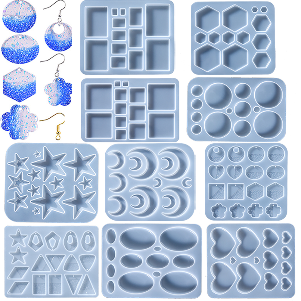Resin Ocean Wave Mold - Earring Pendant Epoxy Silicone Mold Geometry