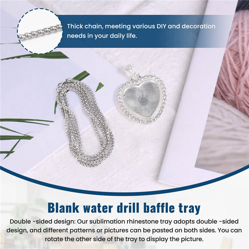 Bezels Set Pendant - FAST-48Pcs Sublimation Rhinestone Trays Pendant Set,