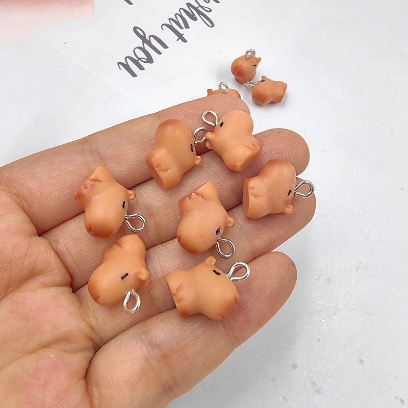 Crafting Resin - 10pcs Cute Small Capybara Charms for