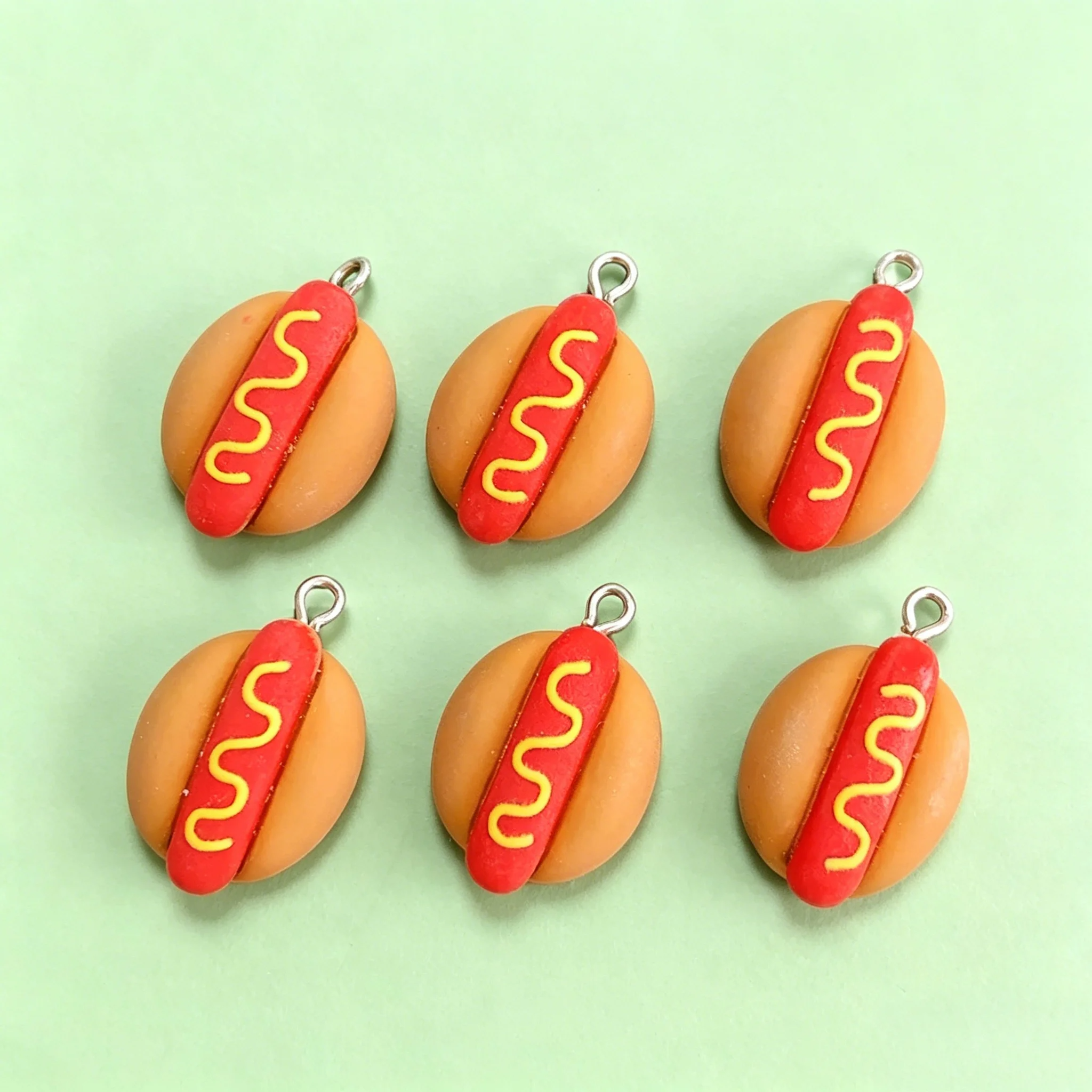10Pcs Cute Mini Hot Dog Resin  - Resin Craft Projects ulasan dan harga