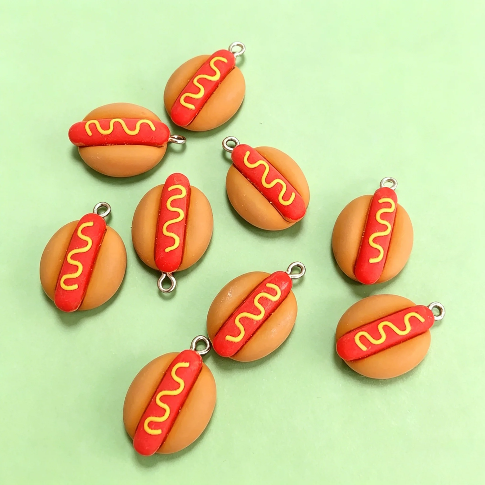 10Pcs Cute Mini Hot Dog Resin  - Resin Craft Projects ulasan dan harga