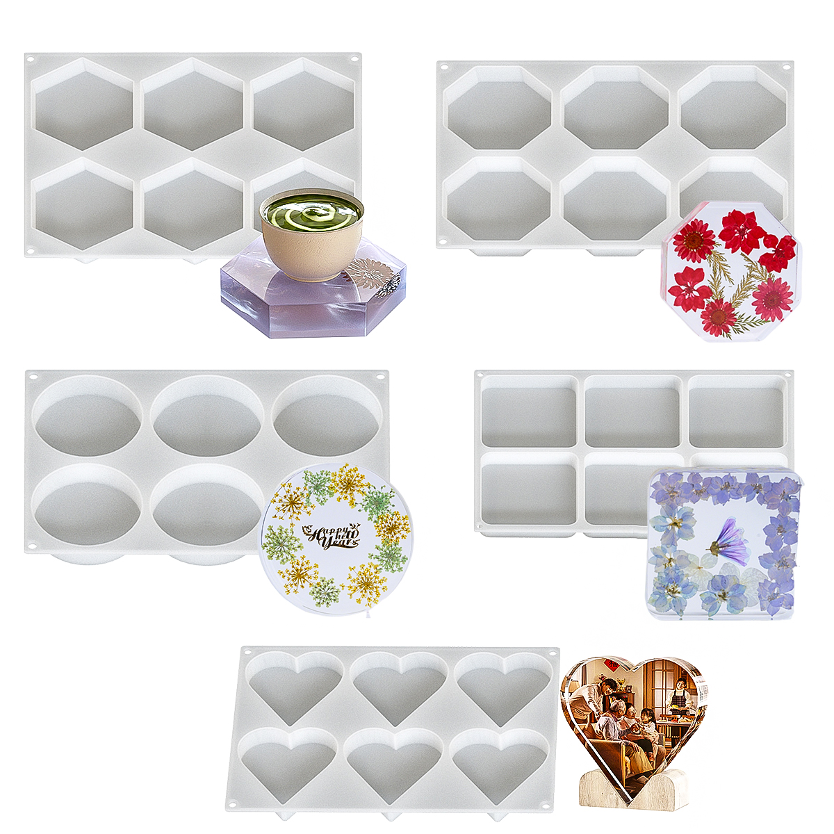 6 Holes Coaster Silicone Mold  - Silicone Mold Tray ulasan dan harga