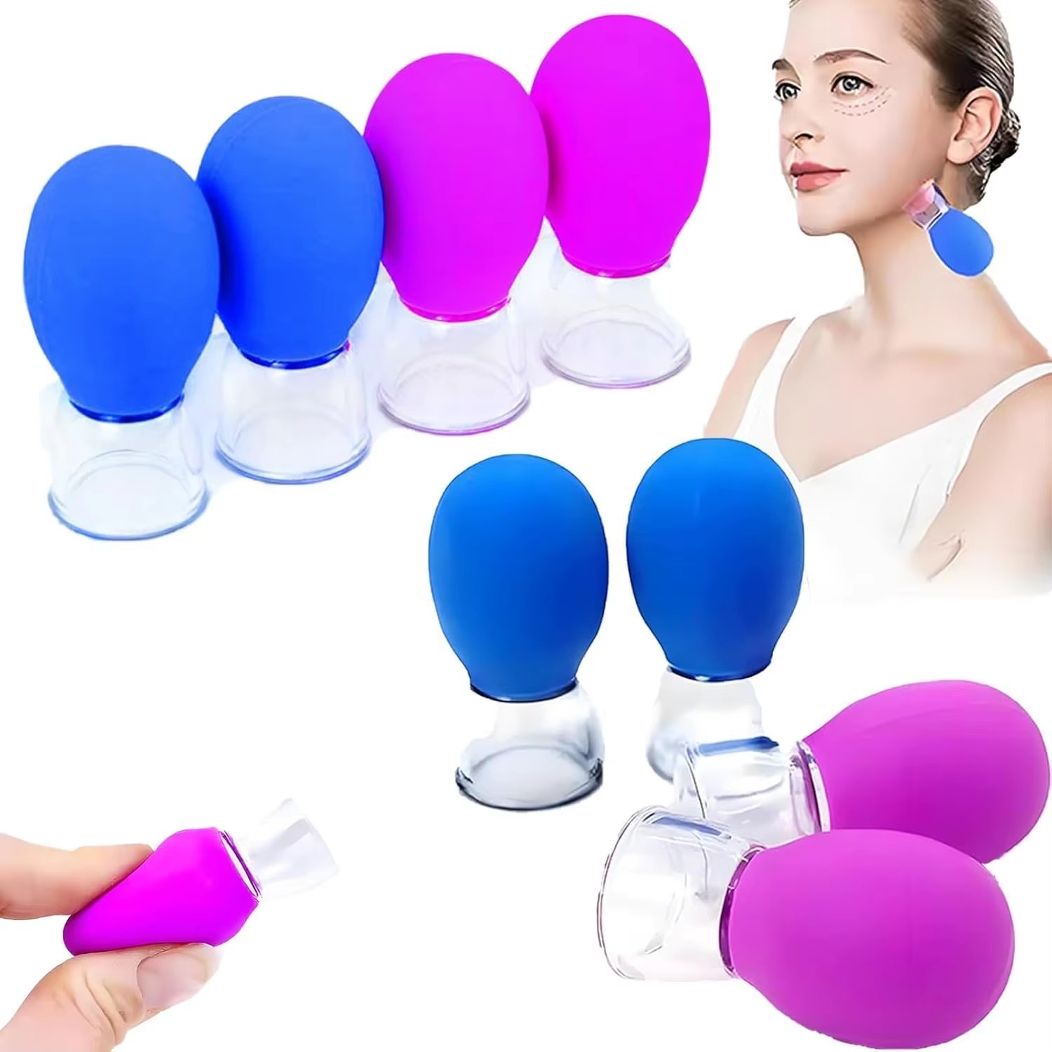 Mini Silicone Facial Cupping V - Vacuum Chamber Small ulasan dan harga
