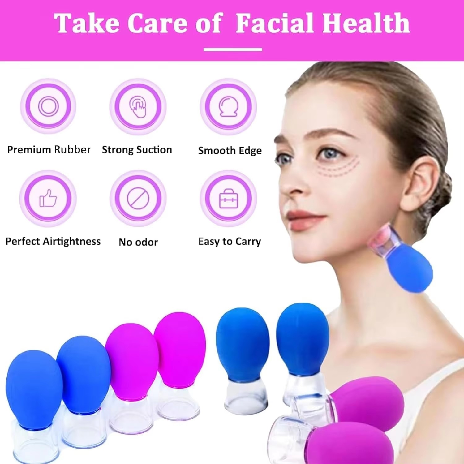 Mini Silicone Facial Cupping V - Vacuum Chamber Small ulasan dan harga