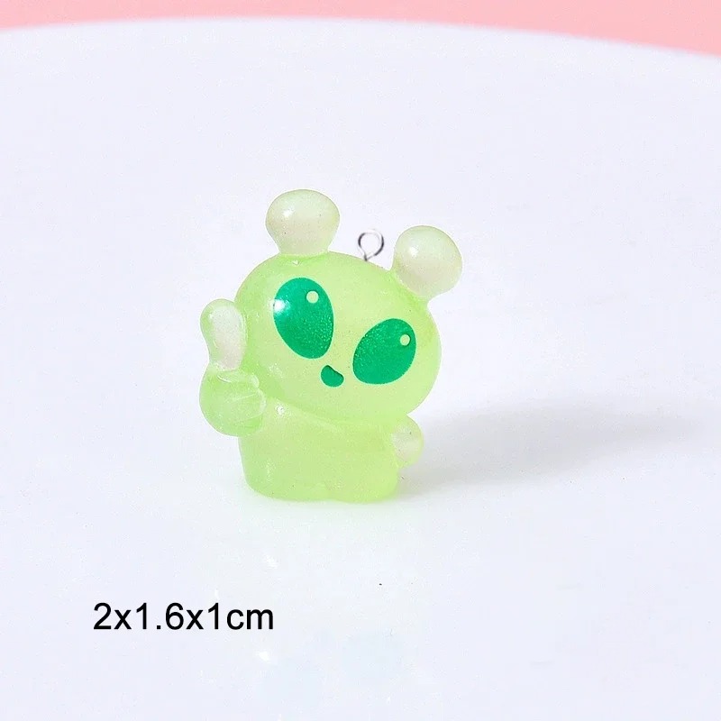 10Pcs Cute Mini Green Alien Re - Resin Craft Projects ulasan dan harga