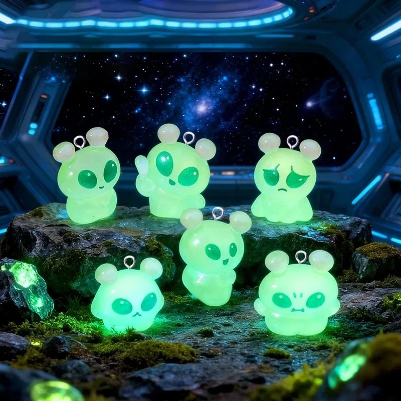 10Pcs Cute Mini Green Alien Re - Resin Craft Projects ulasan dan harga
