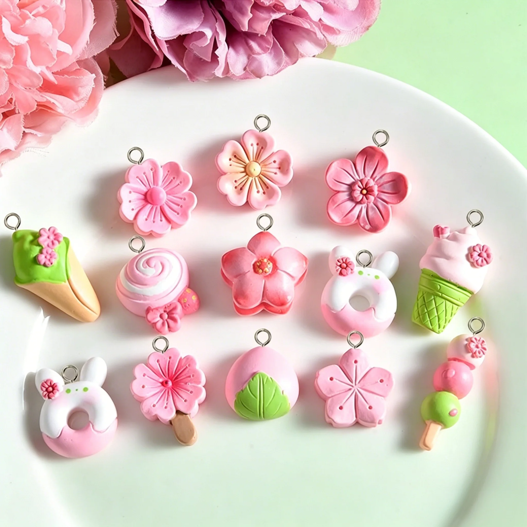 10Pcs Mixed Sweet Resin Pendan - Resin Craft Supplies ulasan dan harga