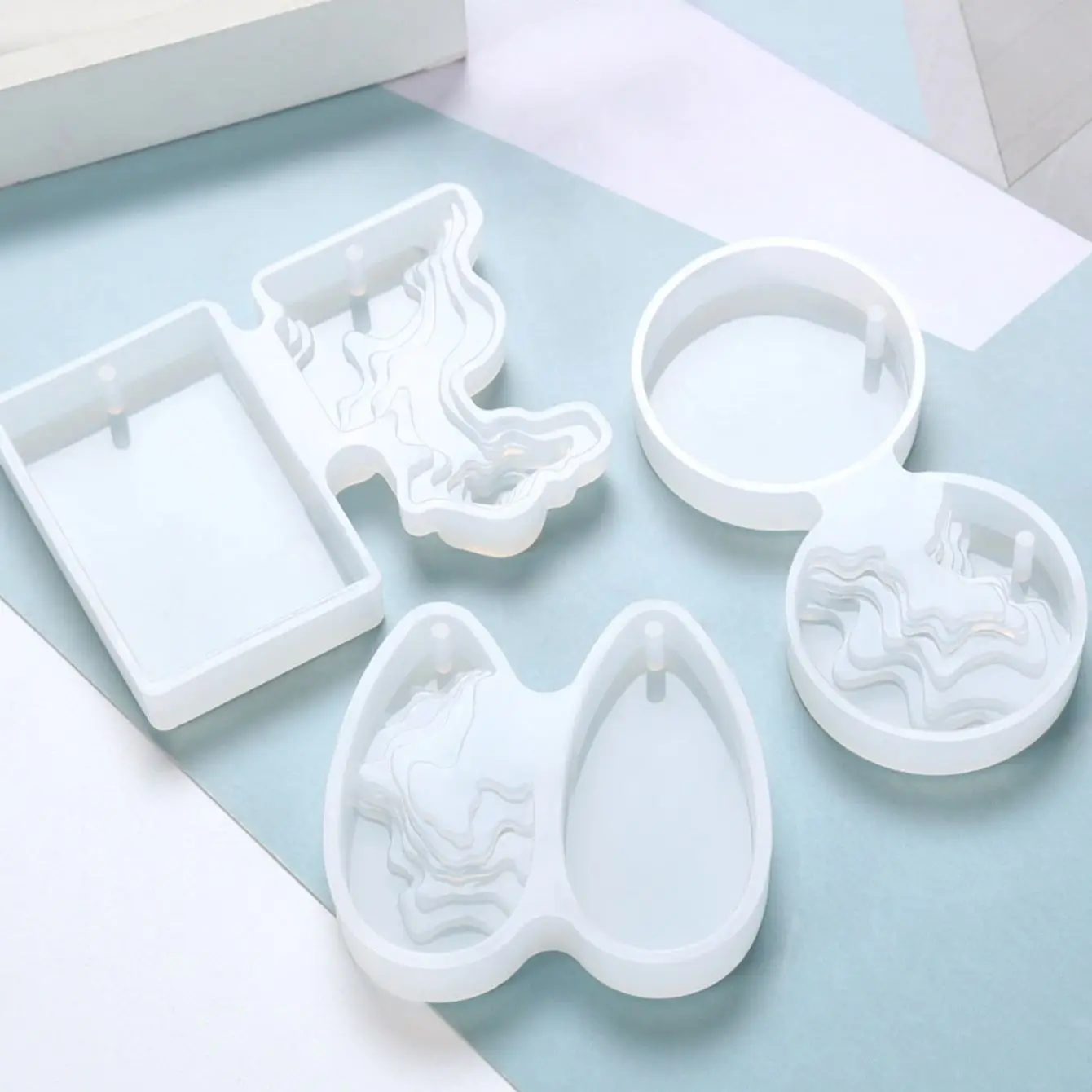 Round Water Drop Handmade DIY  - Resin Ocean Wave Mold ulasan dan harga