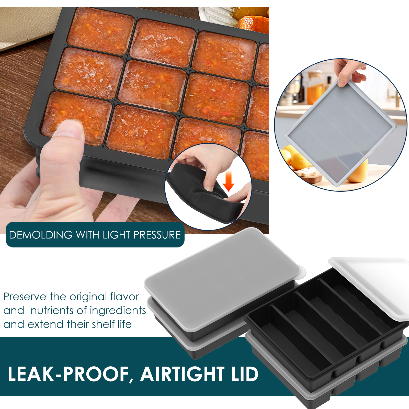 4 Pack Silicone Freezer Tray w - Serving Tray Mold ulasan dan harga