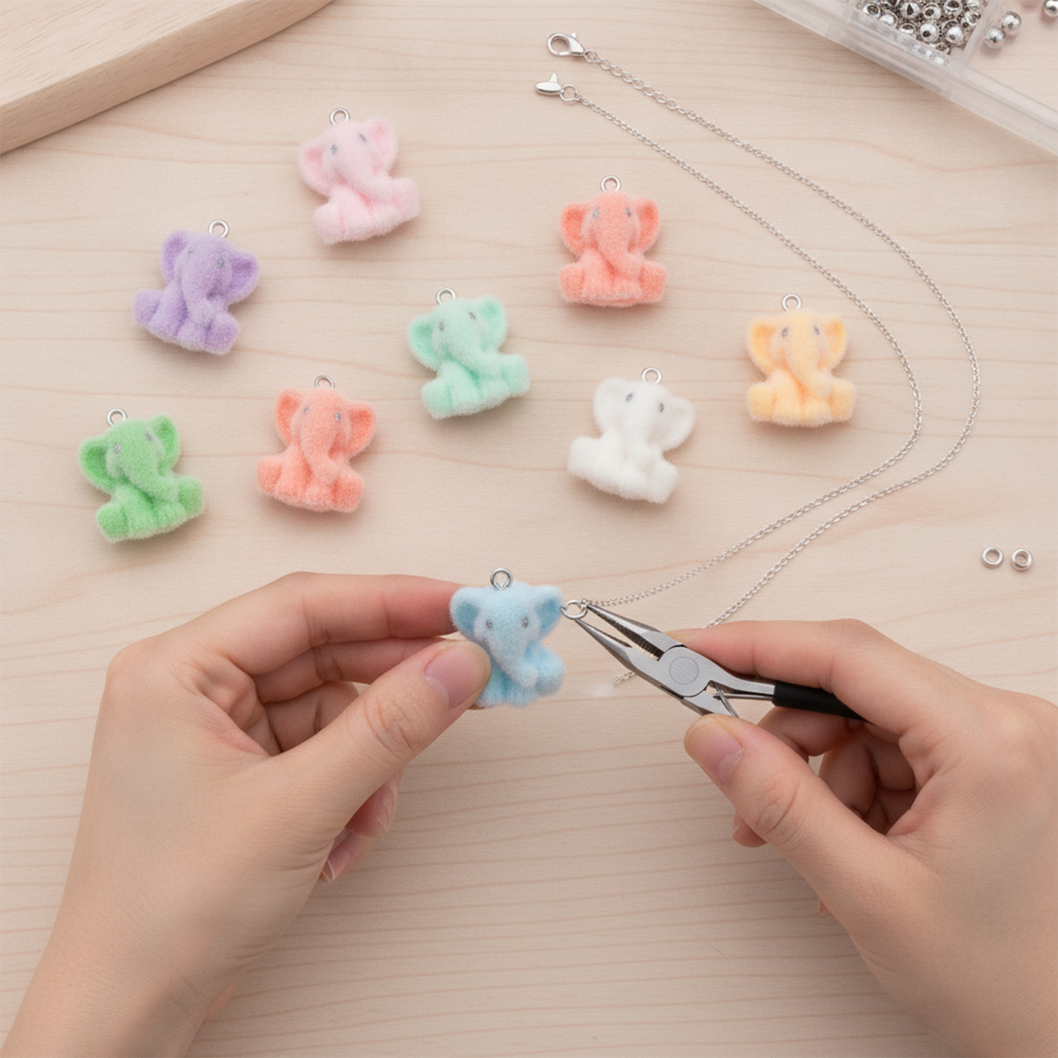 2/10pcs Resin Flocking Cute Li - Resin Craft Projects ulasan dan harga