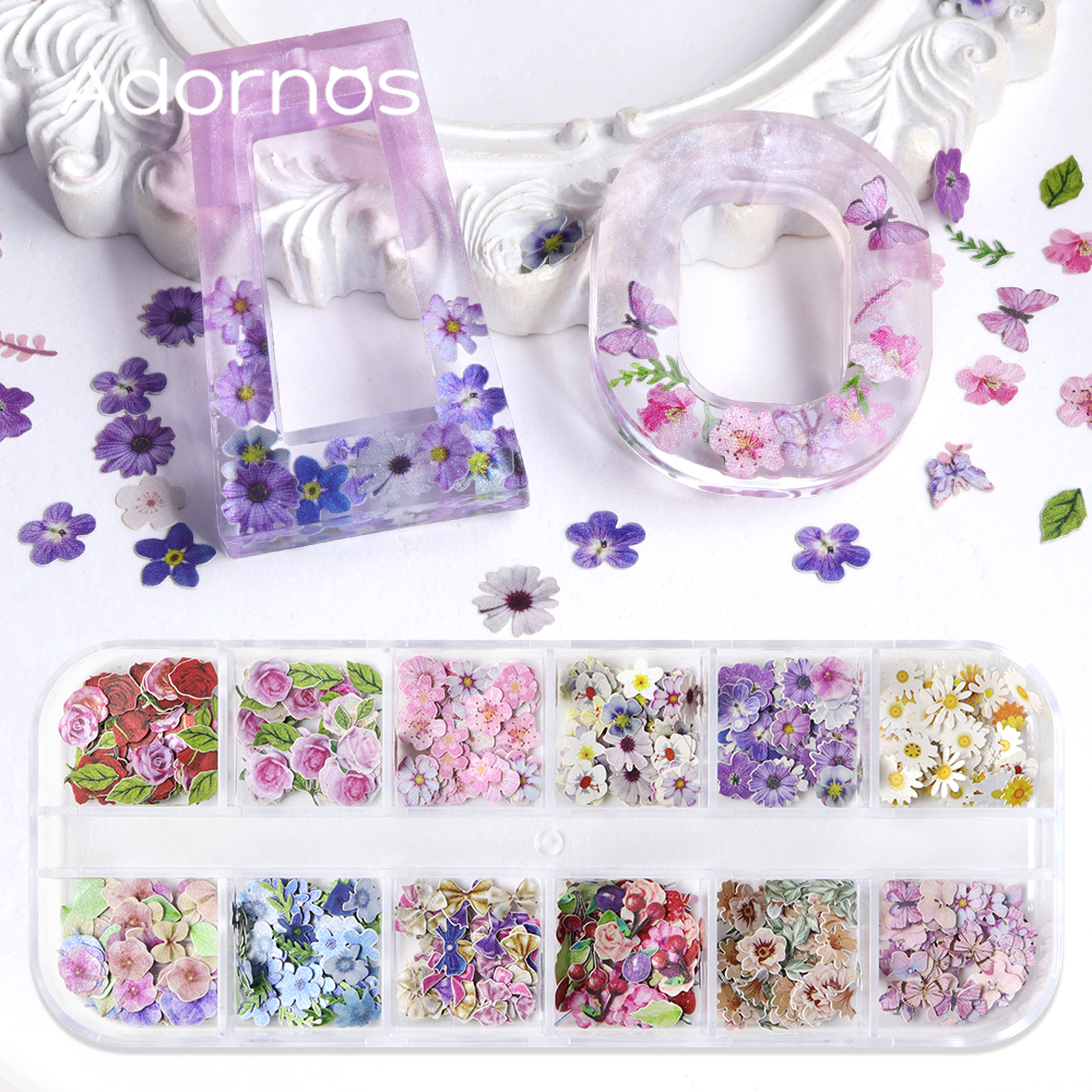 12 Grids Flower Wood Pulp Chip - Resin Ocean Wave Mold ulasan dan harga