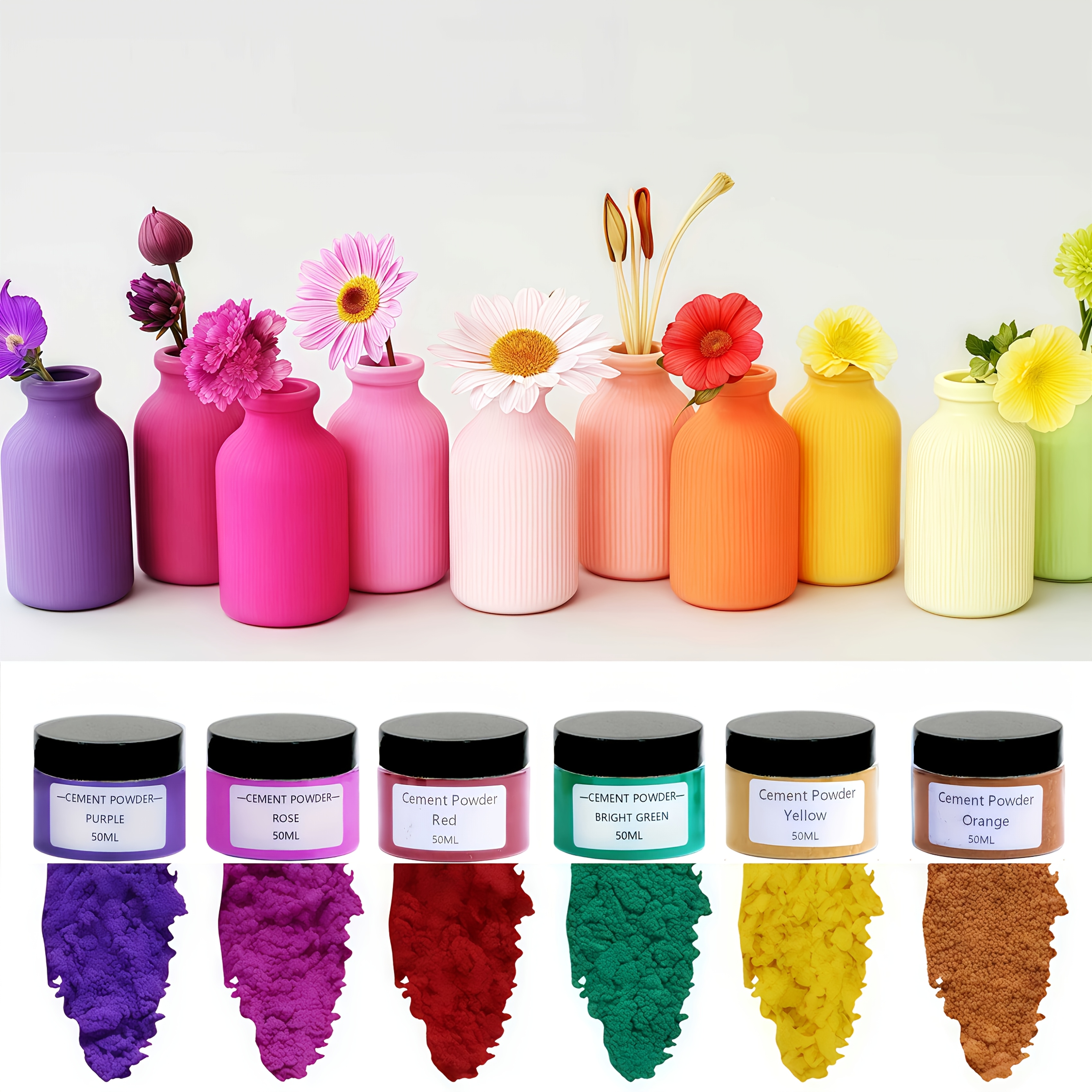 6-Color Gypsum Cement Pigment  - Resin Pigment Set ulasan dan harga