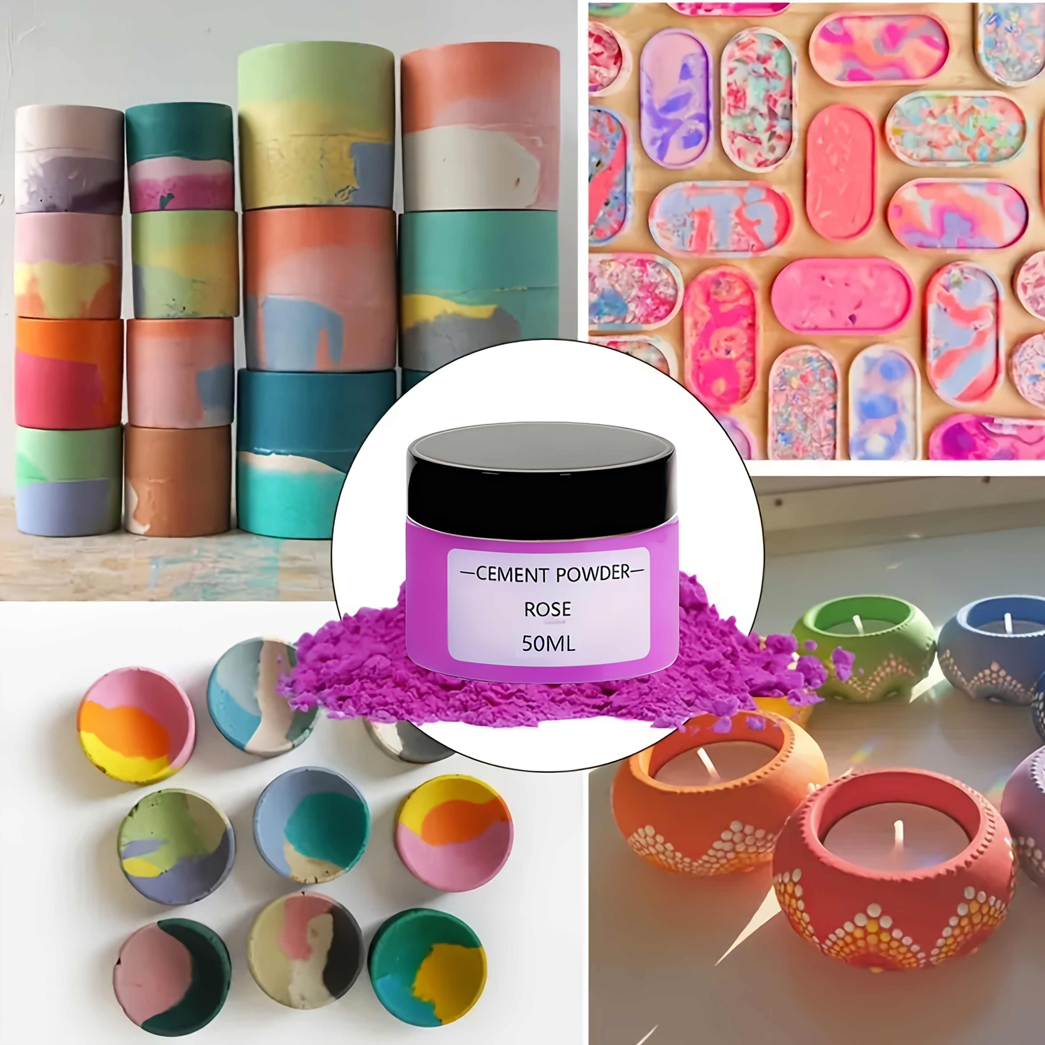 6-Color Gypsum Cement Pigment  - Resin Pigment Set ulasan dan harga
