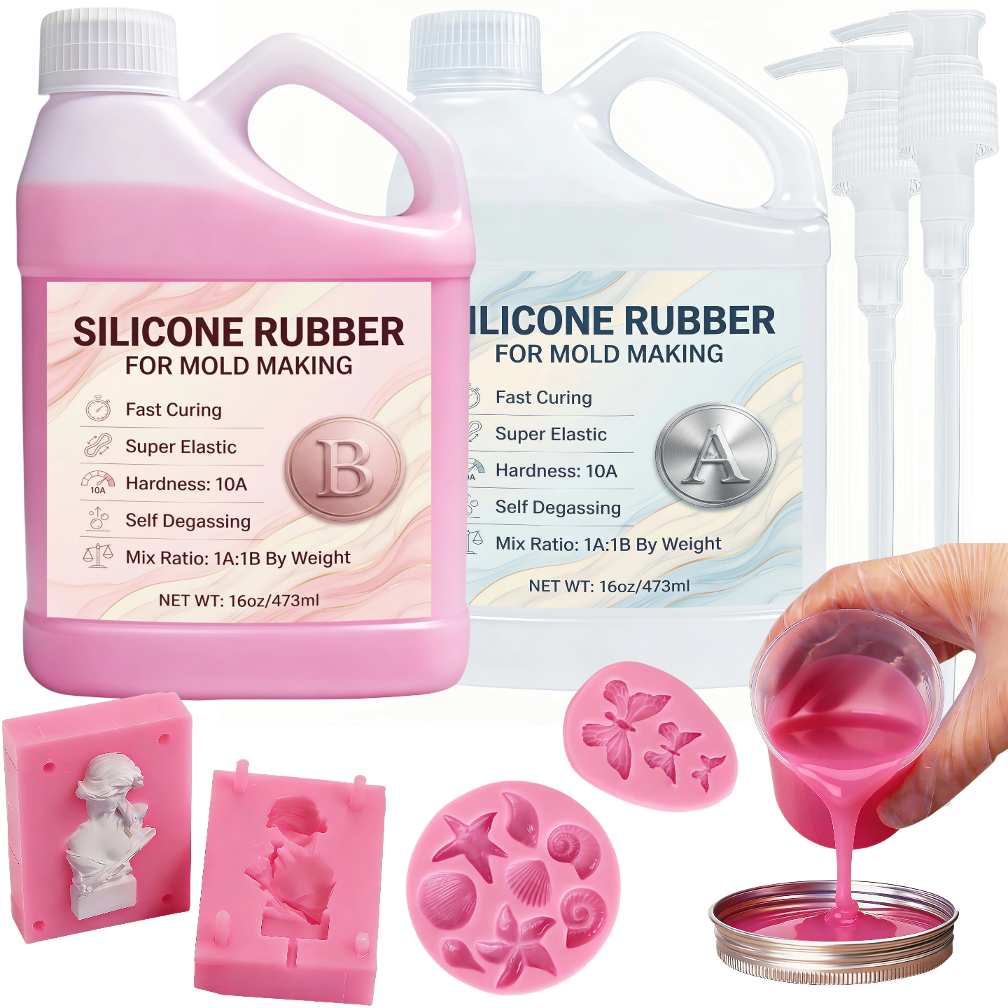 Pink Liquid Silicon Rubber, Re - Resin Craft Supplies ulasan dan harga