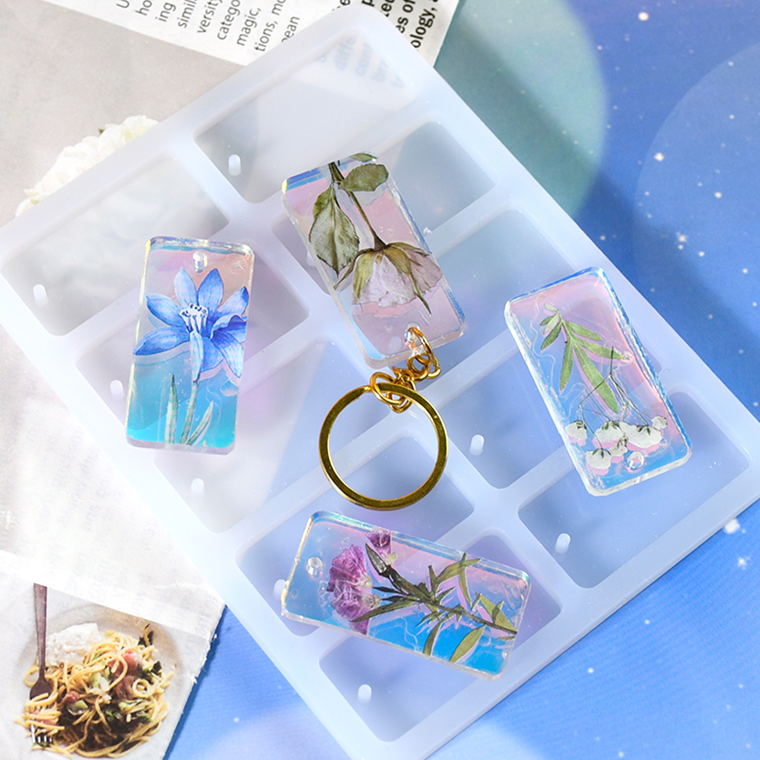 DIY epoxy resin mold 10-connec - Silicone Mold Tray ulasan dan harga