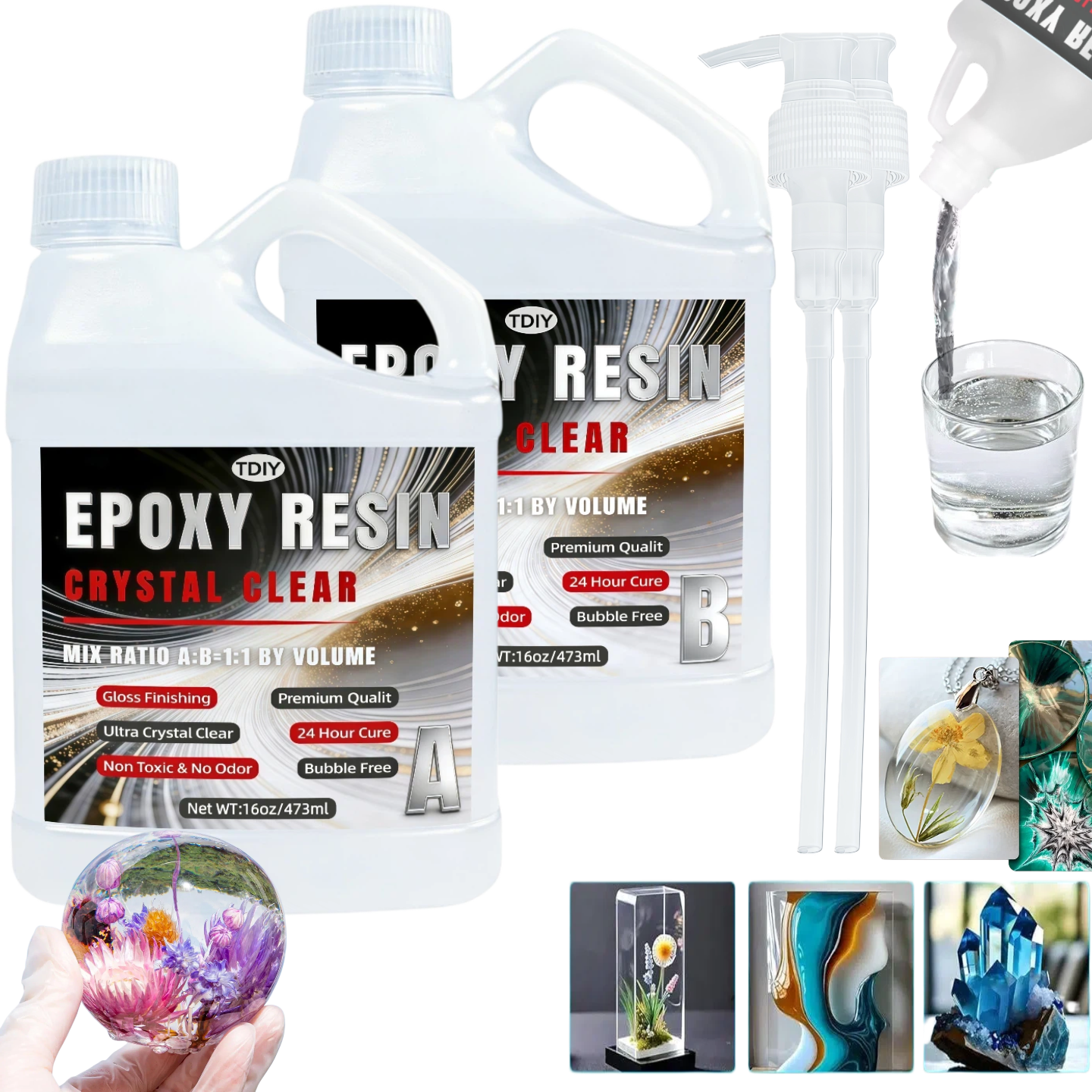 1:1 Crystal Clear Epoxy Resin  - Epoxy Uv Resin Kit ulasan dan harga