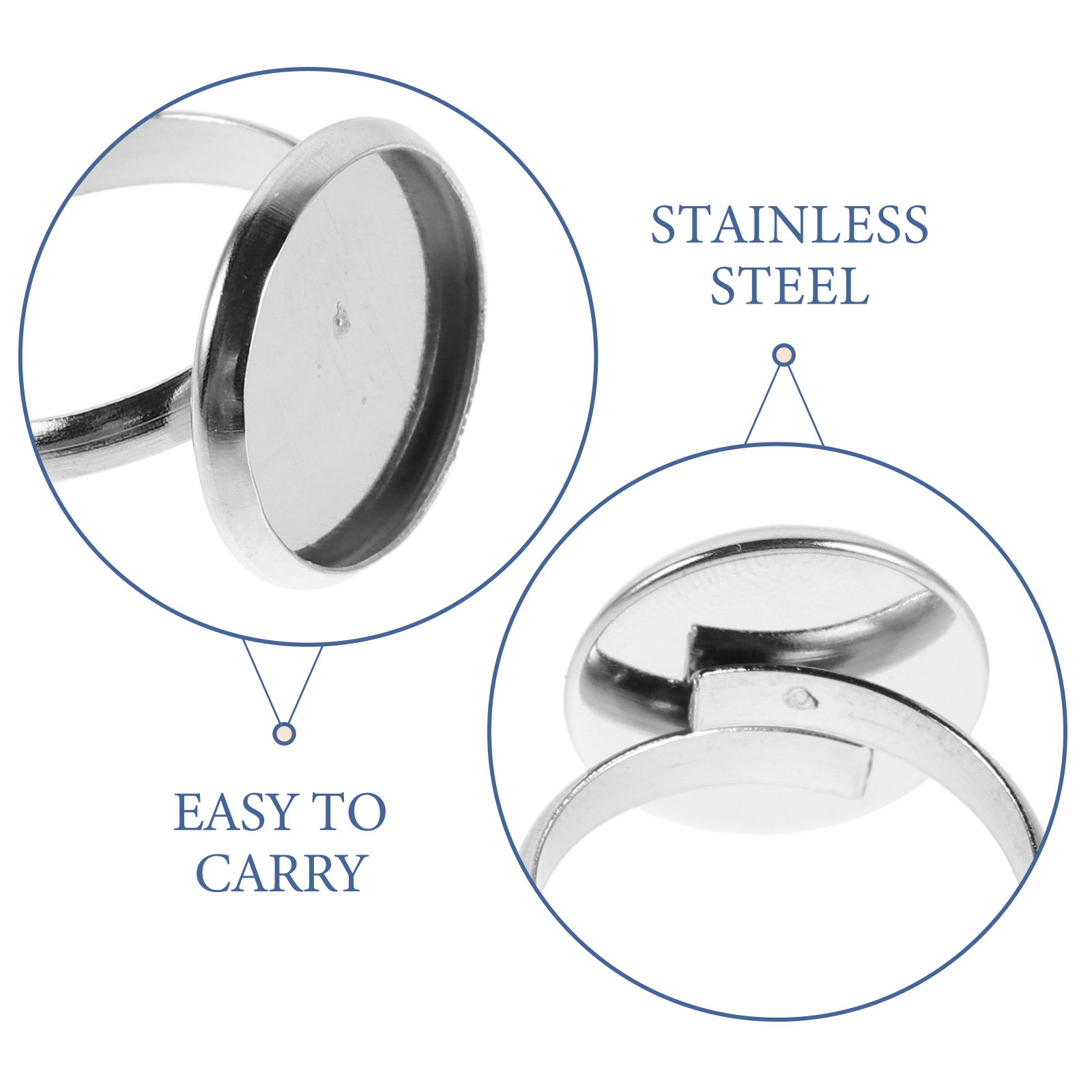 20Pcs Adjustable Ring Blanks S - Crafting Resin ulasan dan harga