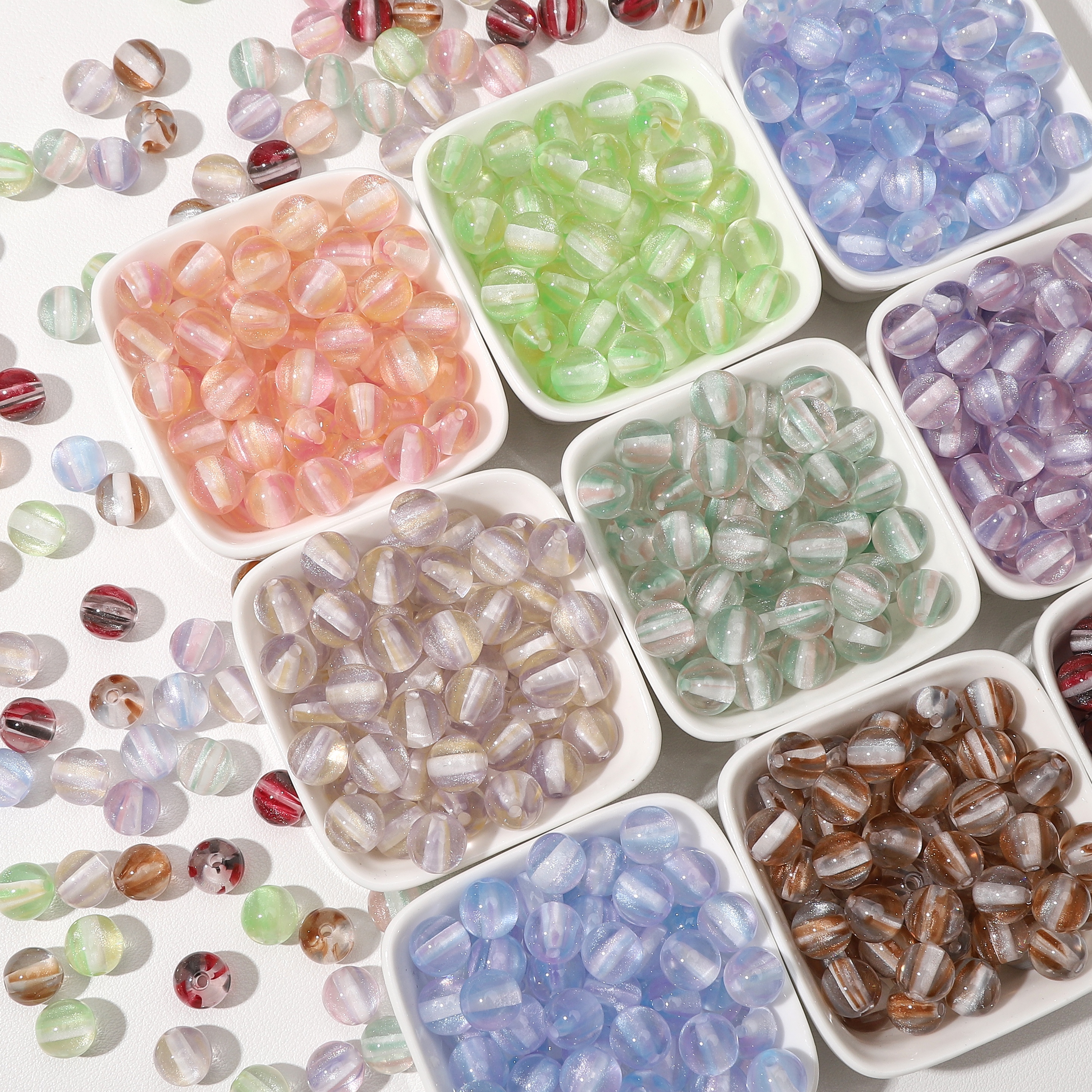 8mm 100Pcs Colorful Round Resi - Resin Craft Material ulasan dan harga