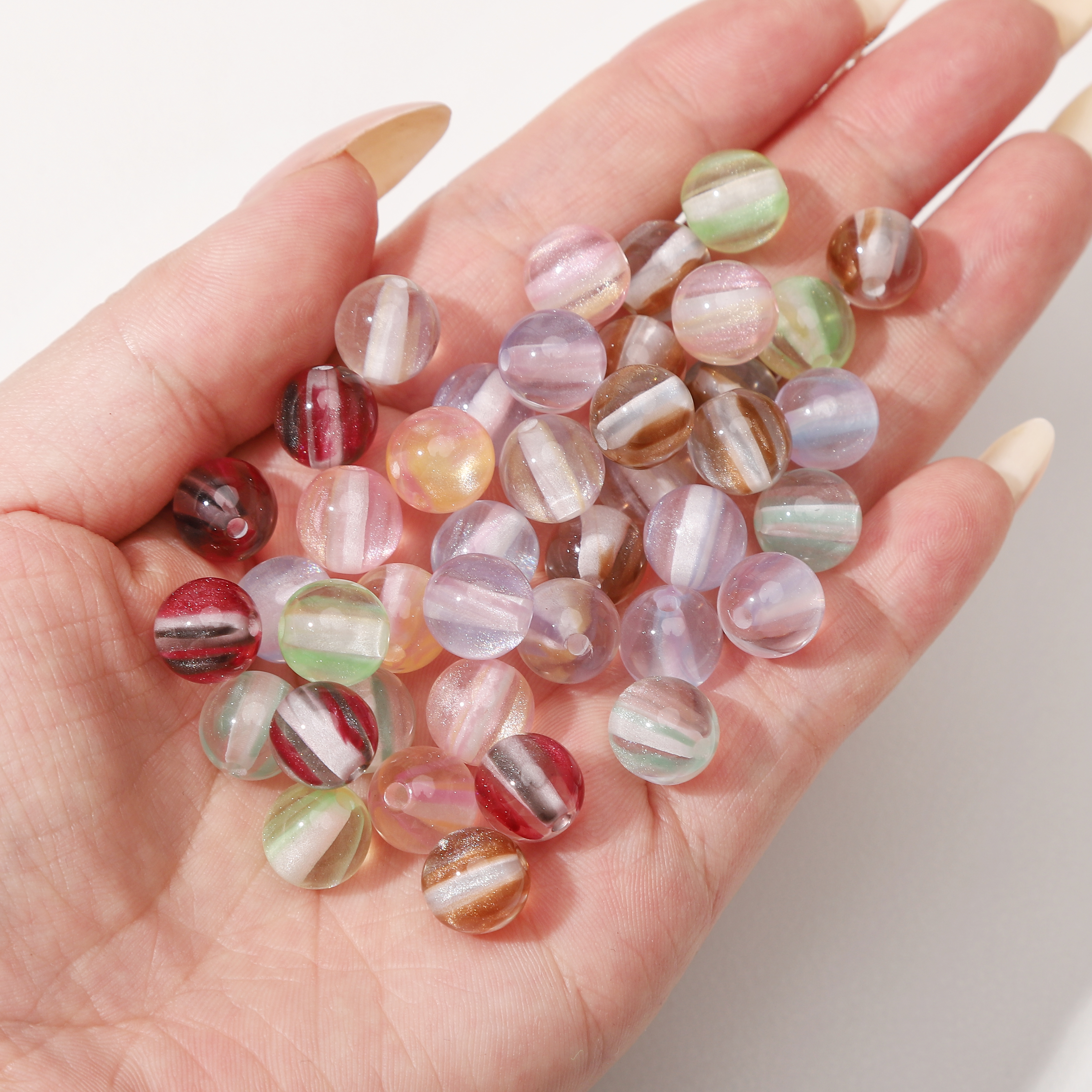 8mm 100Pcs Colorful Round Resi - Resin Craft Material ulasan dan harga
