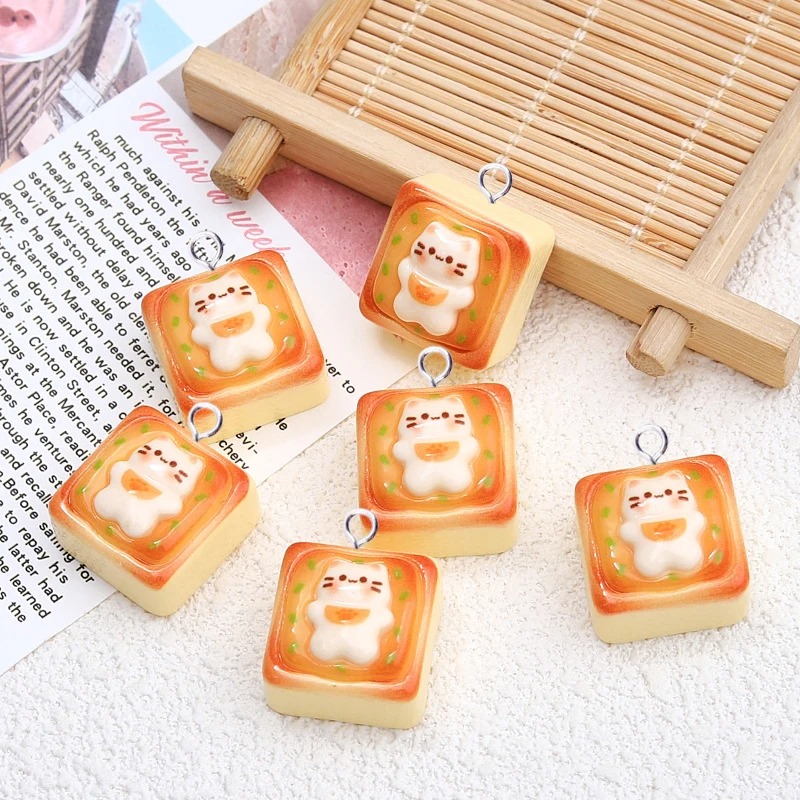 10Pcs Kawaii Cat Toast Bread R - Resin Crafts Diy ulasan dan harga