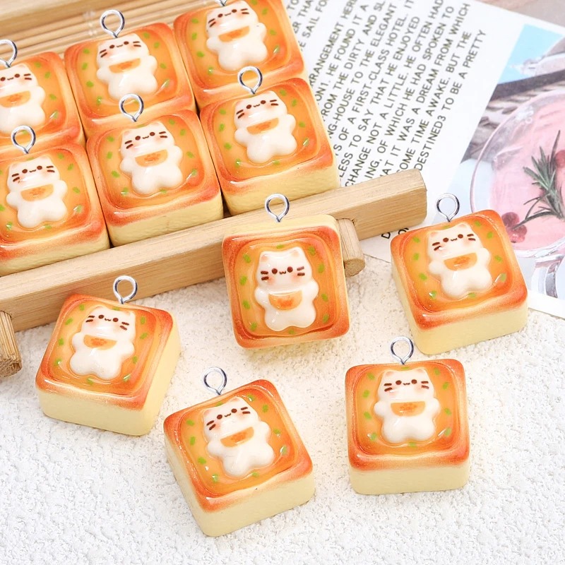 10Pcs Kawaii Cat Toast Bread R - Resin Crafts Diy ulasan dan harga
