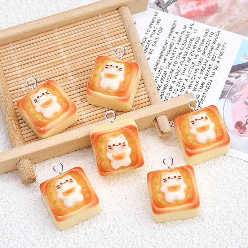 10Pcs Kawaii Cat Toast Bread R - Resin Crafts Diy ulasan dan harga