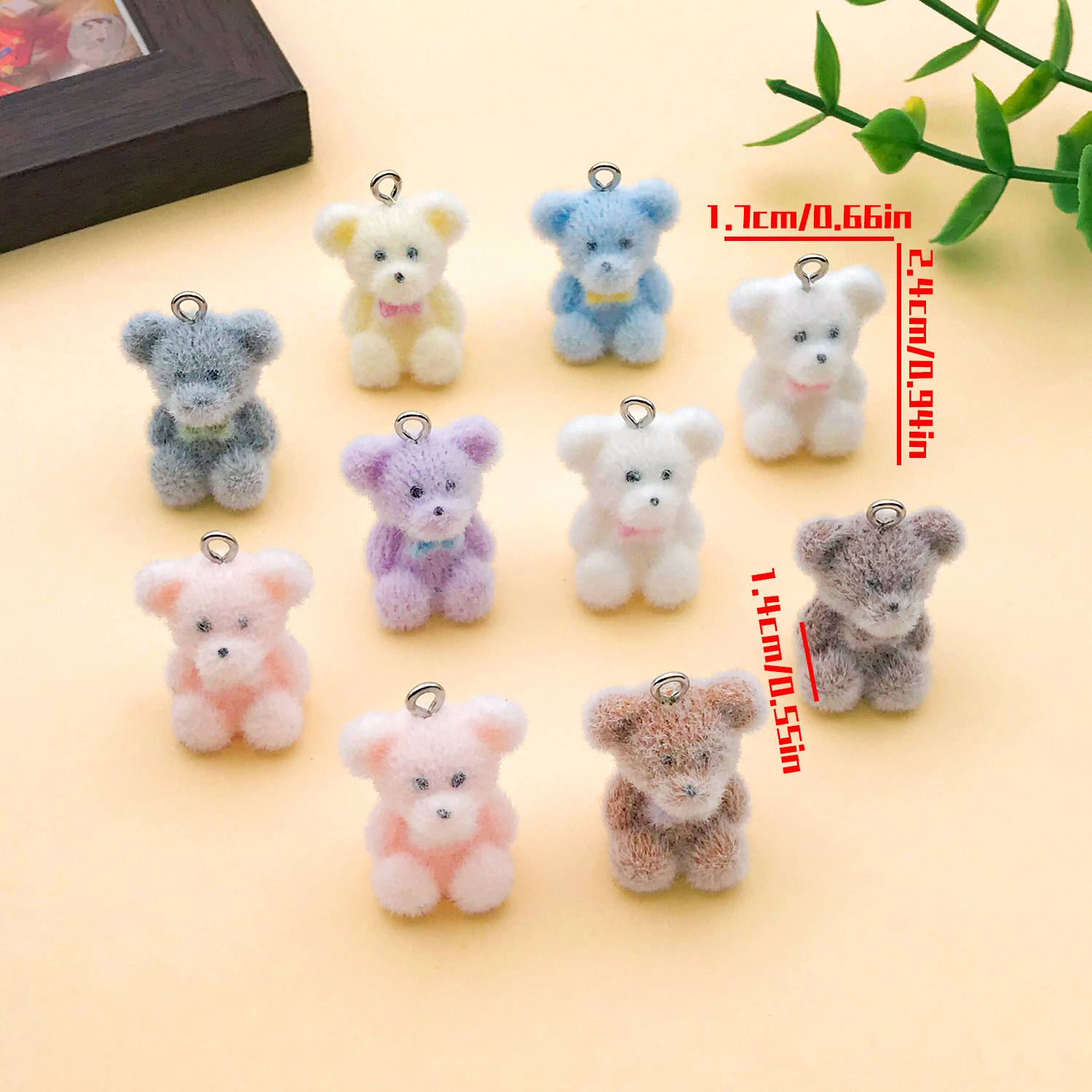 2/10pcs Resin Flocking Cute Li - Resin Craft Projects ulasan dan harga