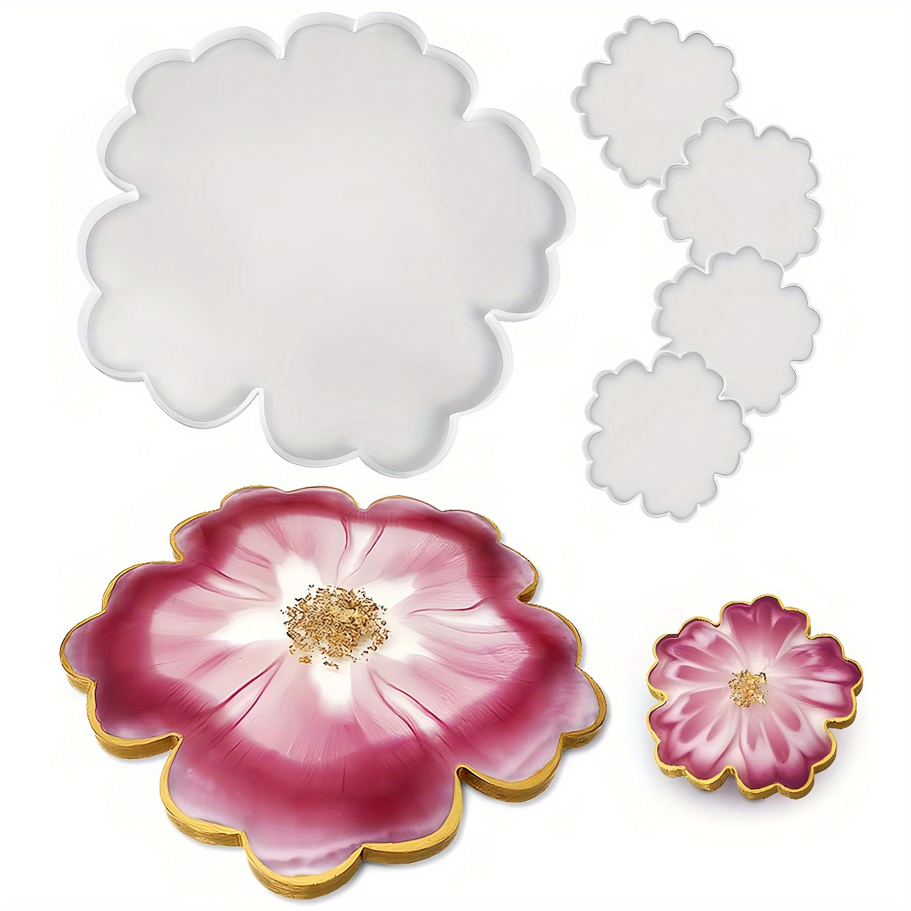 1-piece 13-inch large flower t - Silicone Mold Tray ulasan dan harga