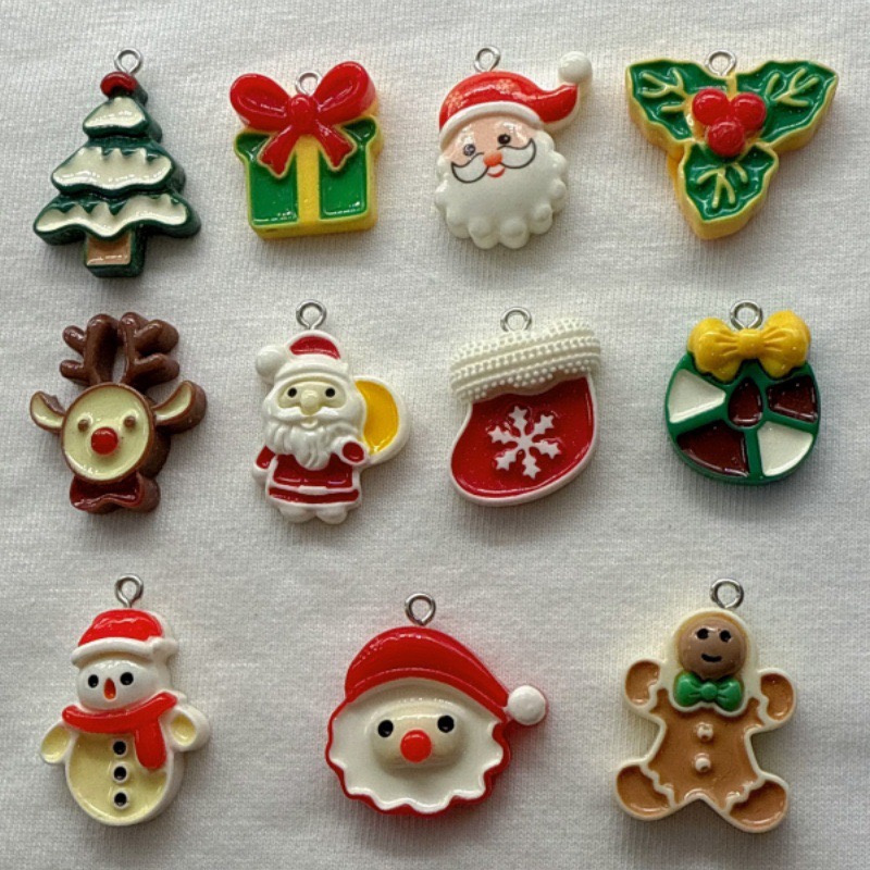 10pcs Christmas Cartoon Series - Resin Craft Projects ulasan dan harga