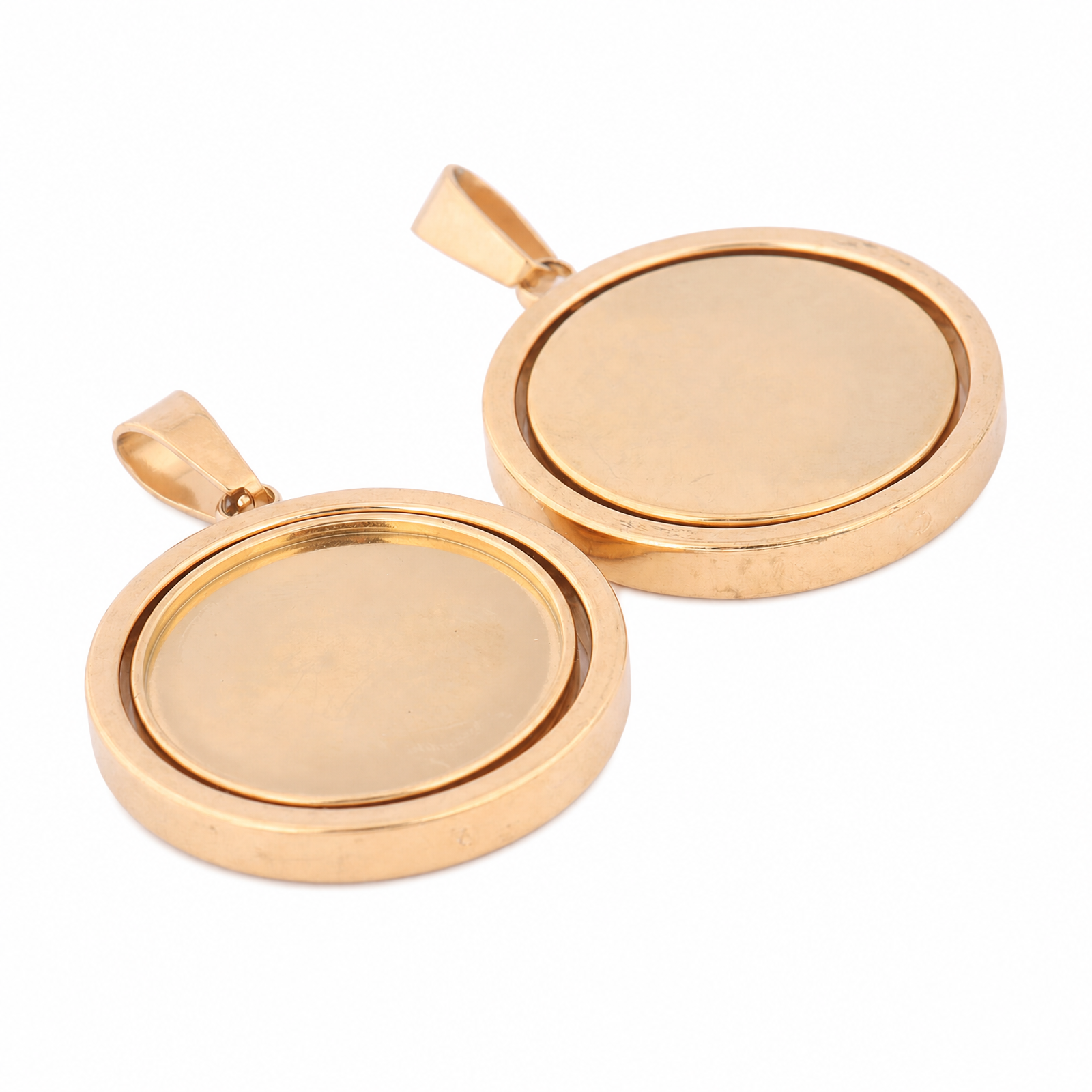 5pcs Stainless Steel Gold Plat - Bezels Set Pendant ulasan dan harga