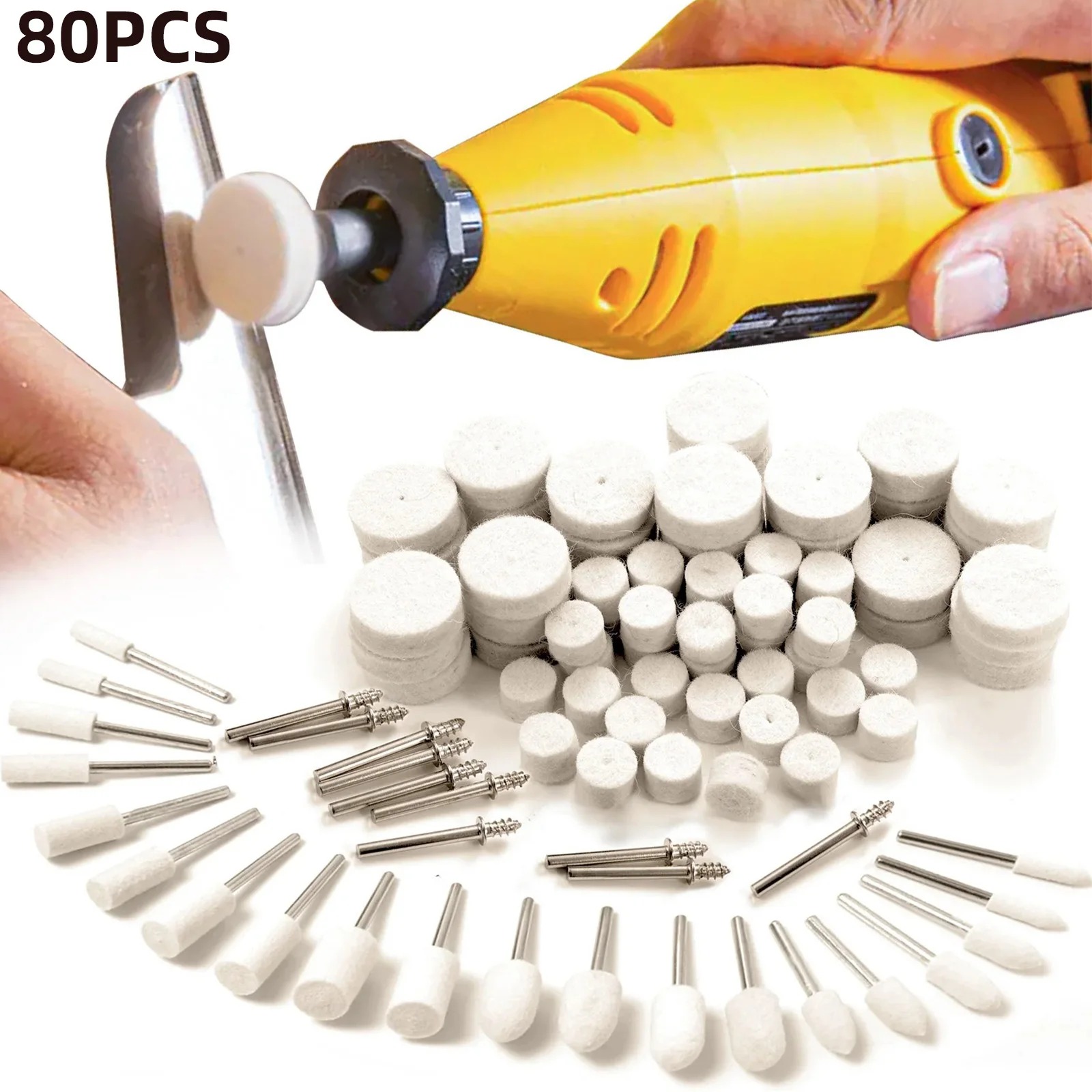 80PCS Wool Felt Buffing Wheel  - Resin Jewelry Kit ulasan dan harga