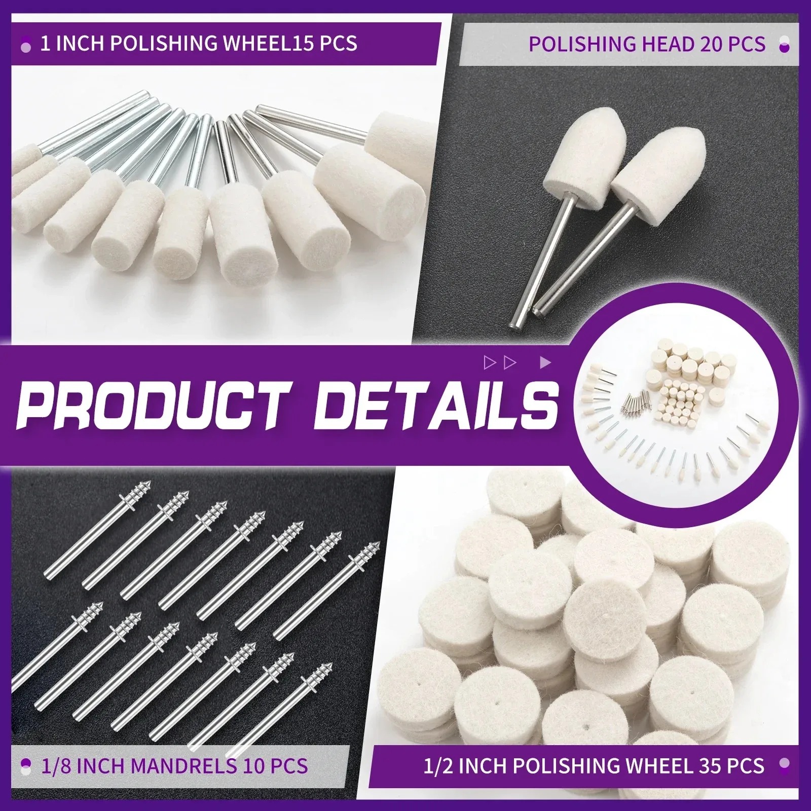 80PCS Wool Felt Buffing Wheel  - Resin Jewelry Kit ulasan dan harga