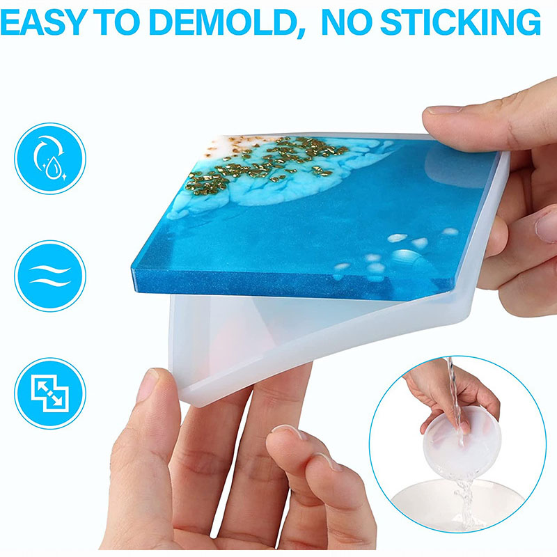 Round Square Coaster Silicone  - Resin Ocean Wave Mold ulasan dan harga