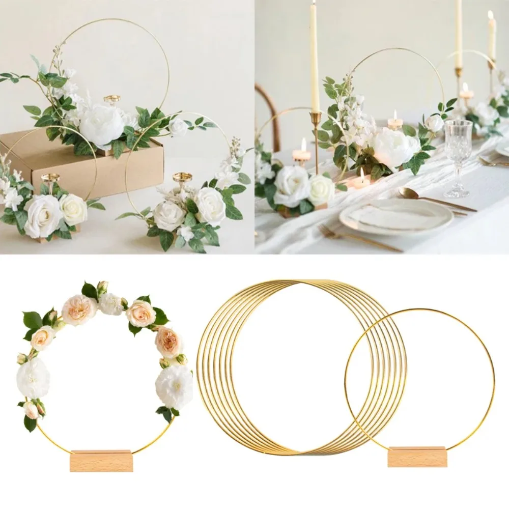 10-50cm Gold Metal Flowers Hoo - Wood Ring Blank ulasan dan harga