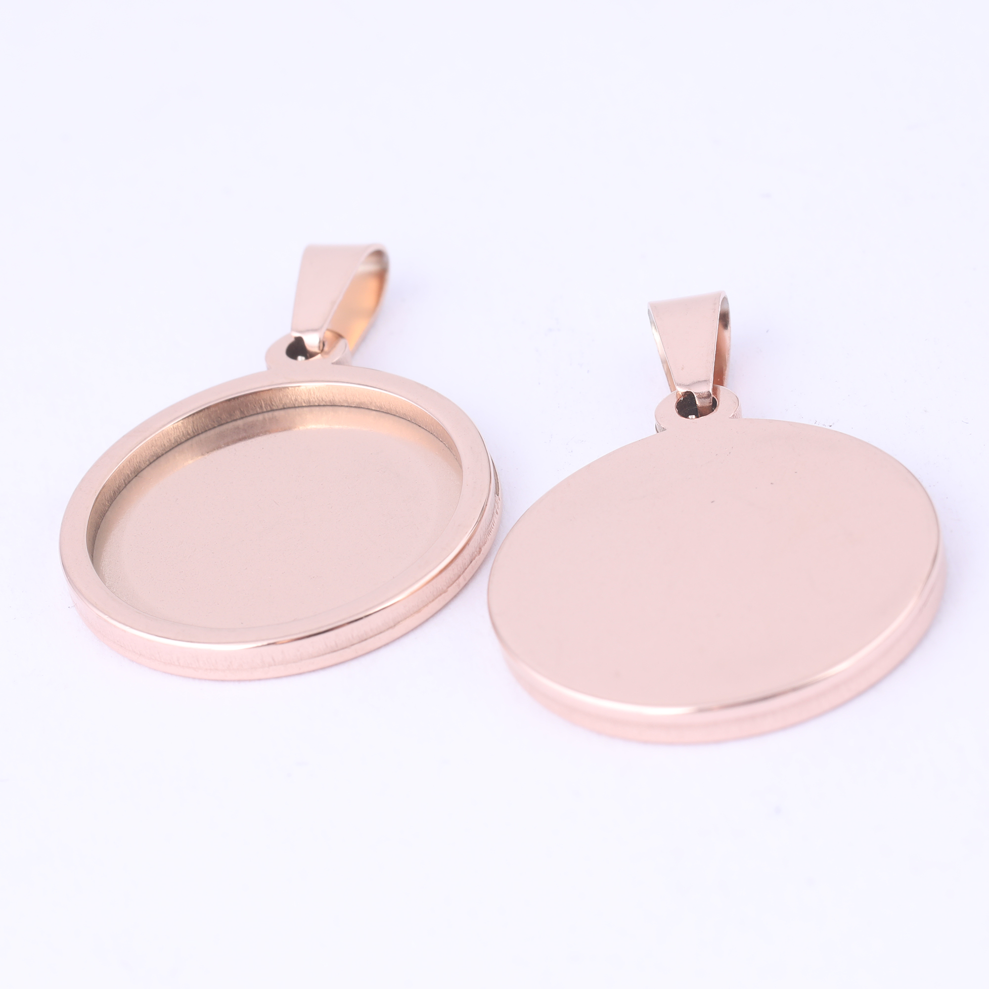5pcs Stainless Steel 16mm 18mm - Bezels Set Pendant ulasan dan harga