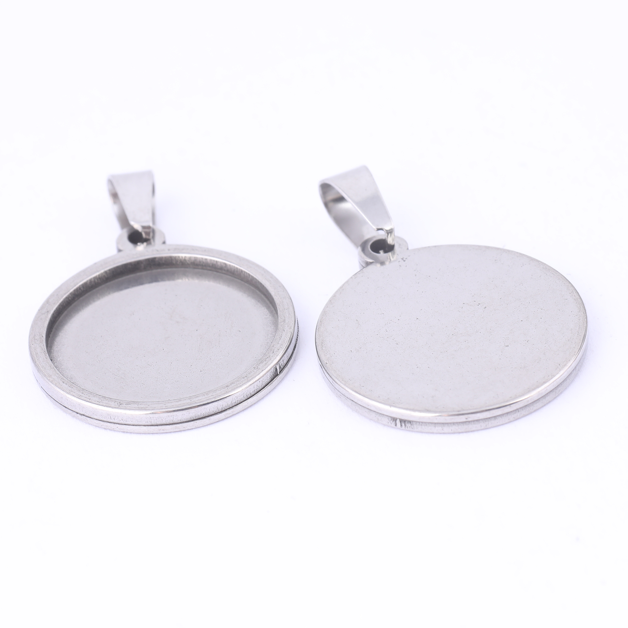 5pcs Stainless Steel 16mm 18mm - Bezels Set Pendant ulasan dan harga